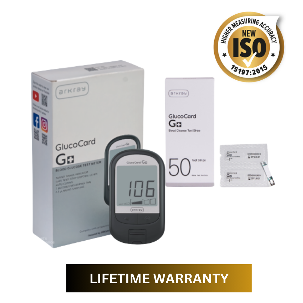 Glucocard G+ Device with 50 Individually Packed Strips + 25 Lancets Arkray