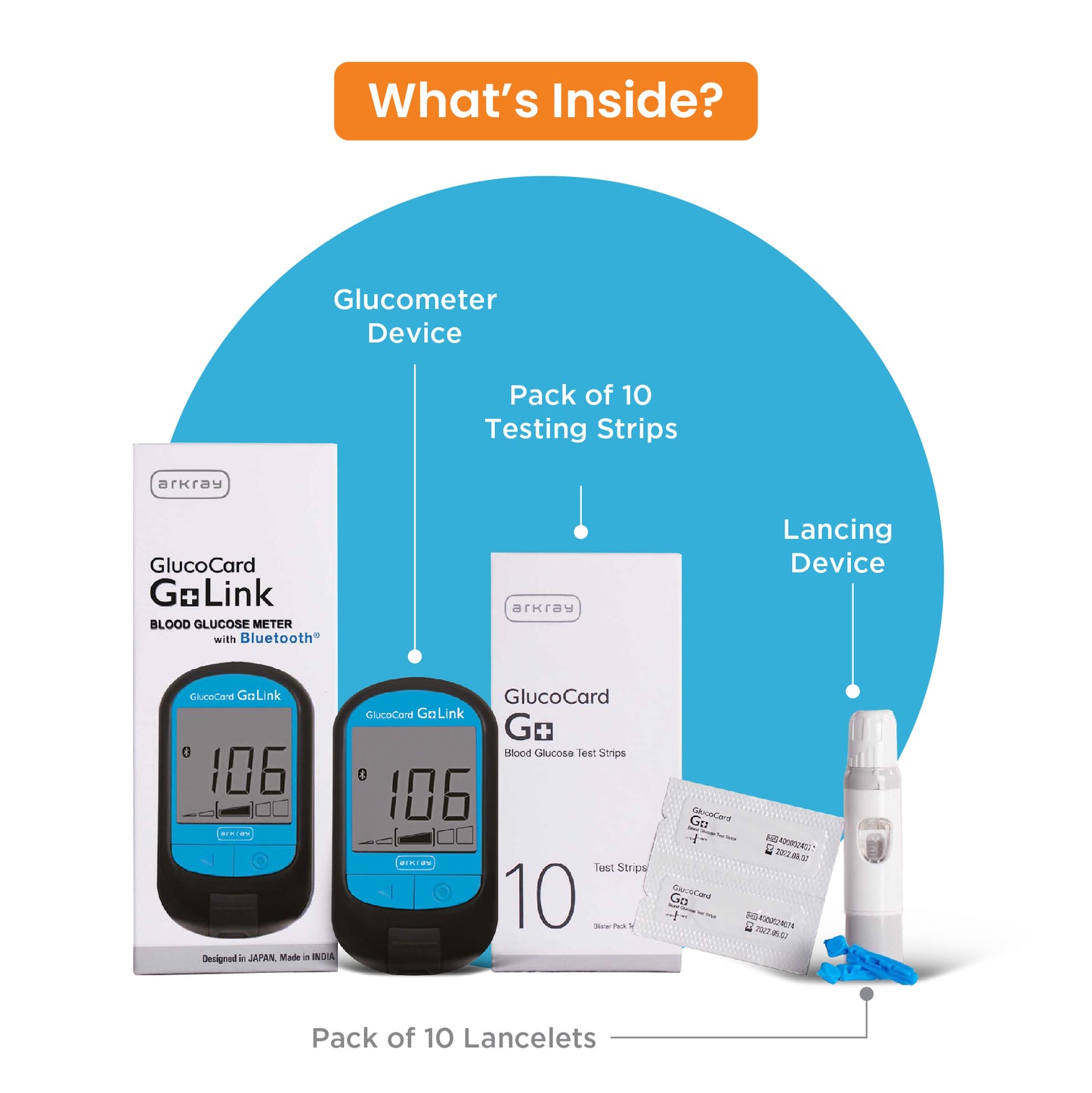 Glucocard G+ Link : Blood Glucose Monitor with Bluetooth Arkray