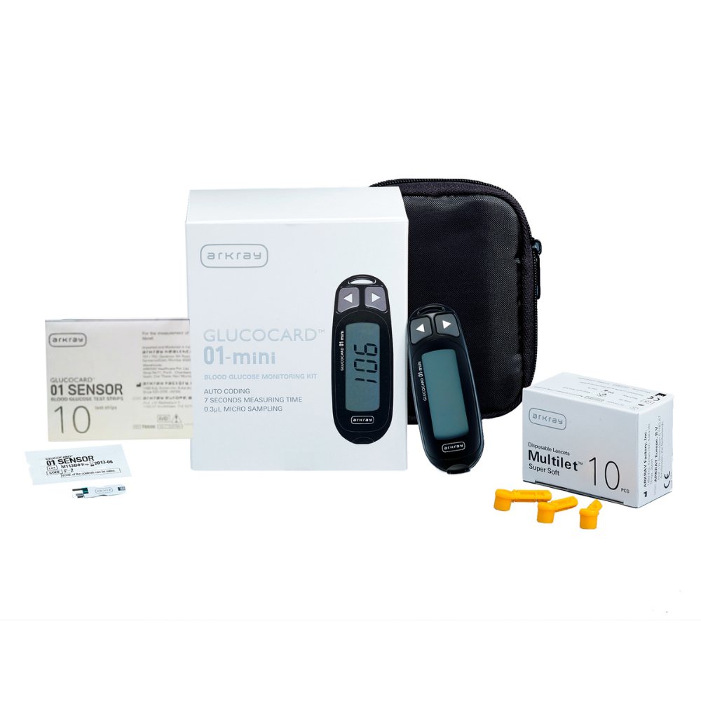 ARKRAY Max Glucocard 01-Mini - Blood Glucose Monitoring Kit with 20 Strips | Reliable Diabetes Monitoring Arkray Inc