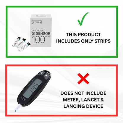 Glucocard 01 Sensor - 100 strips ARKRAY HEALTHCARE PVT LTD, MUMBAI, INDIA