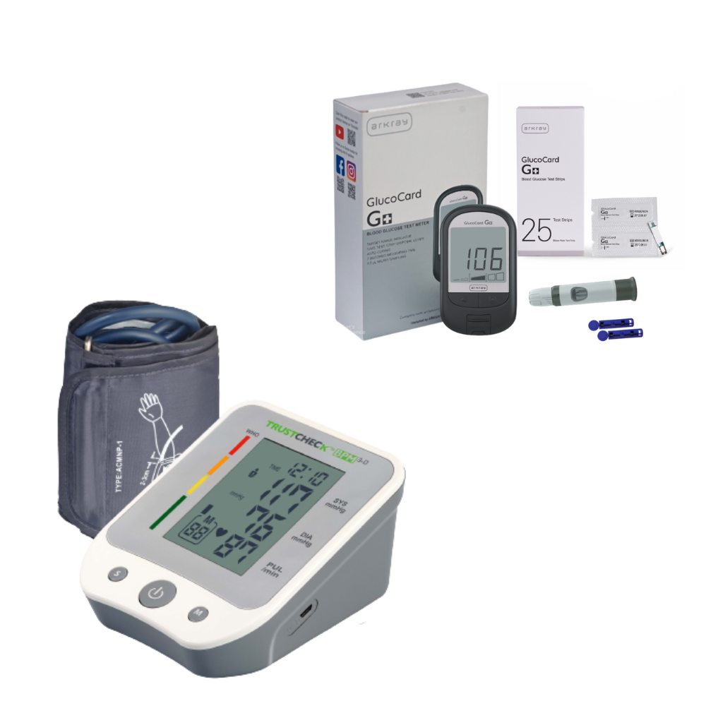 Trustcheck BPM 2.0 Digital Blood Pressure Monitor Sugar Home Testing  Machine