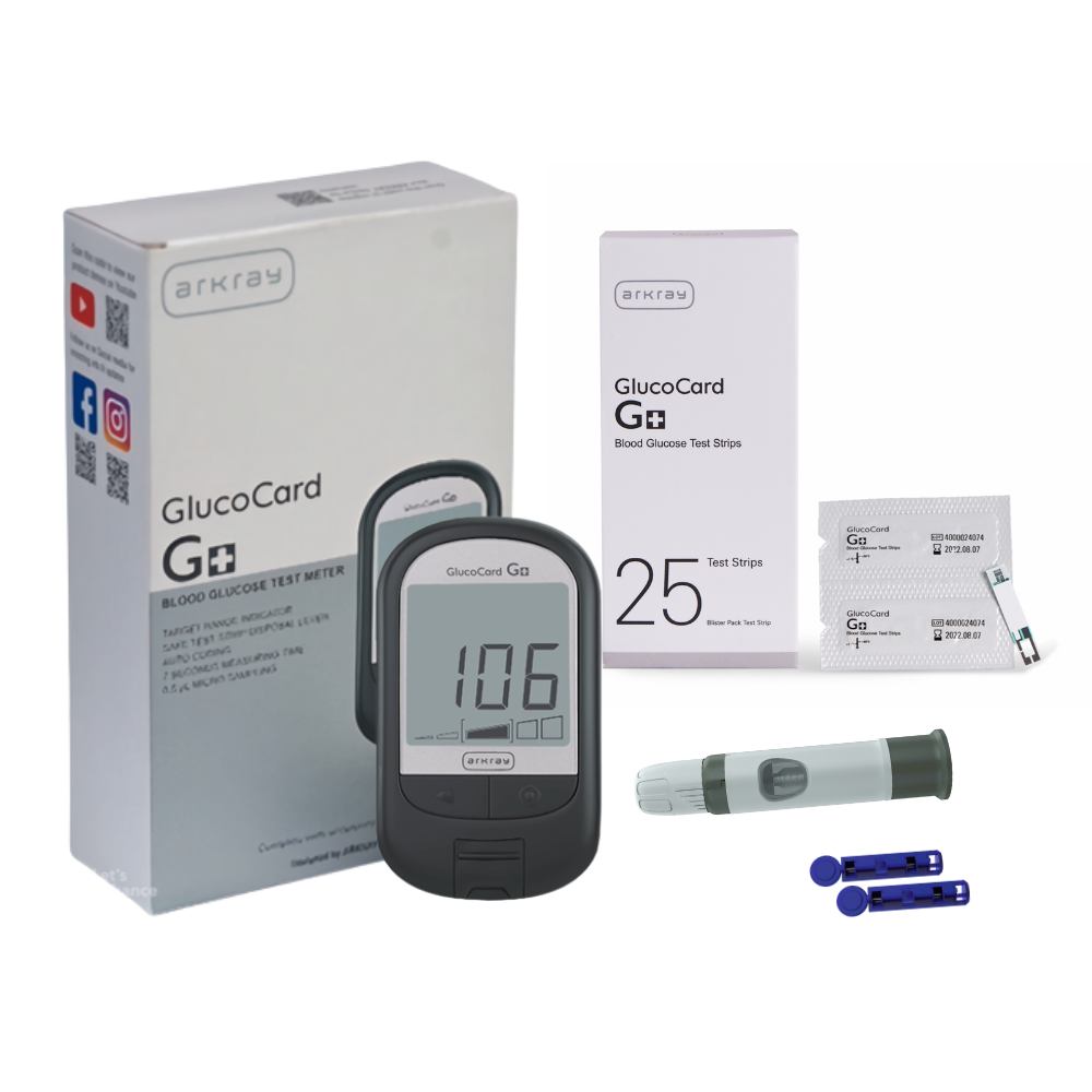 Glucocard G+ Kit with 25 Strips Pack | Blood Glucose Meter For Diabetes Arkray