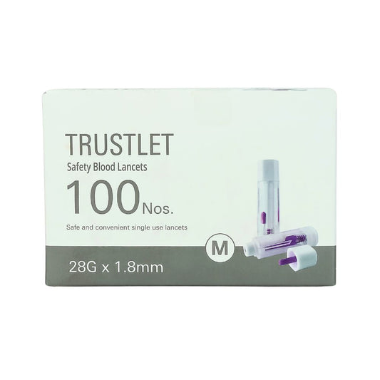 Trustlet Safety Lancet 100 Nos. For single use. ARKRAY HEALTHCARE PVT LTD, MUMBAI, INDIA