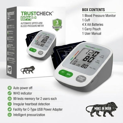 Trustcheck BPM 3.0 Digital Blood Pressure Monitor With USB Port